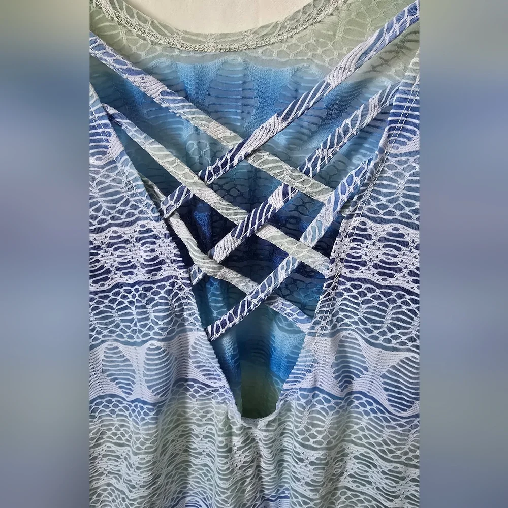 J Valdi Swimsuit Tropical Boho Cover Up Sheer Dress Like New Small - Picture 6 of 8